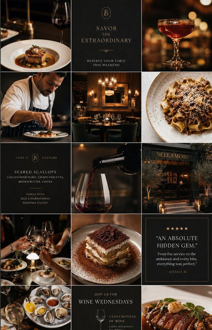 Content we shot and designed for a restaurant