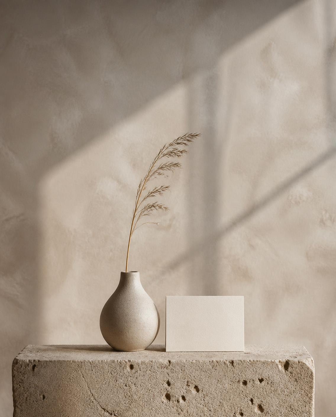 Bud vase and blank card